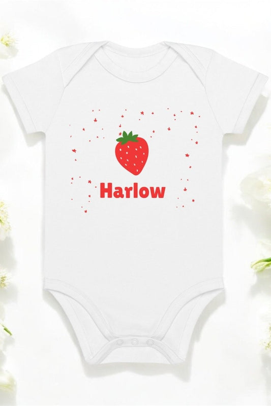 Custom Strawberry Baby Bodysuit