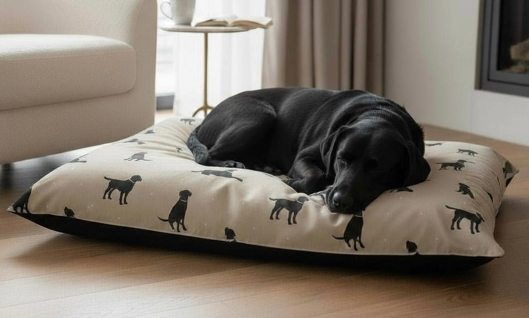 Double Sided Pillow Bed/Crate Cushion - Walter Dog Print