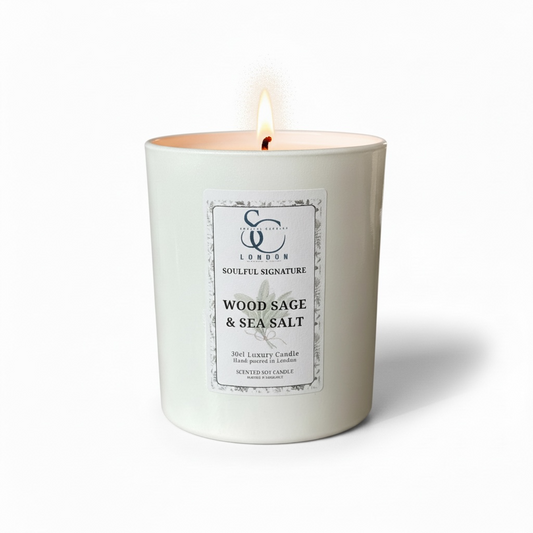 Wood Sage & Sea Salt – Luxury Soy Candle (30cl) Classic Look