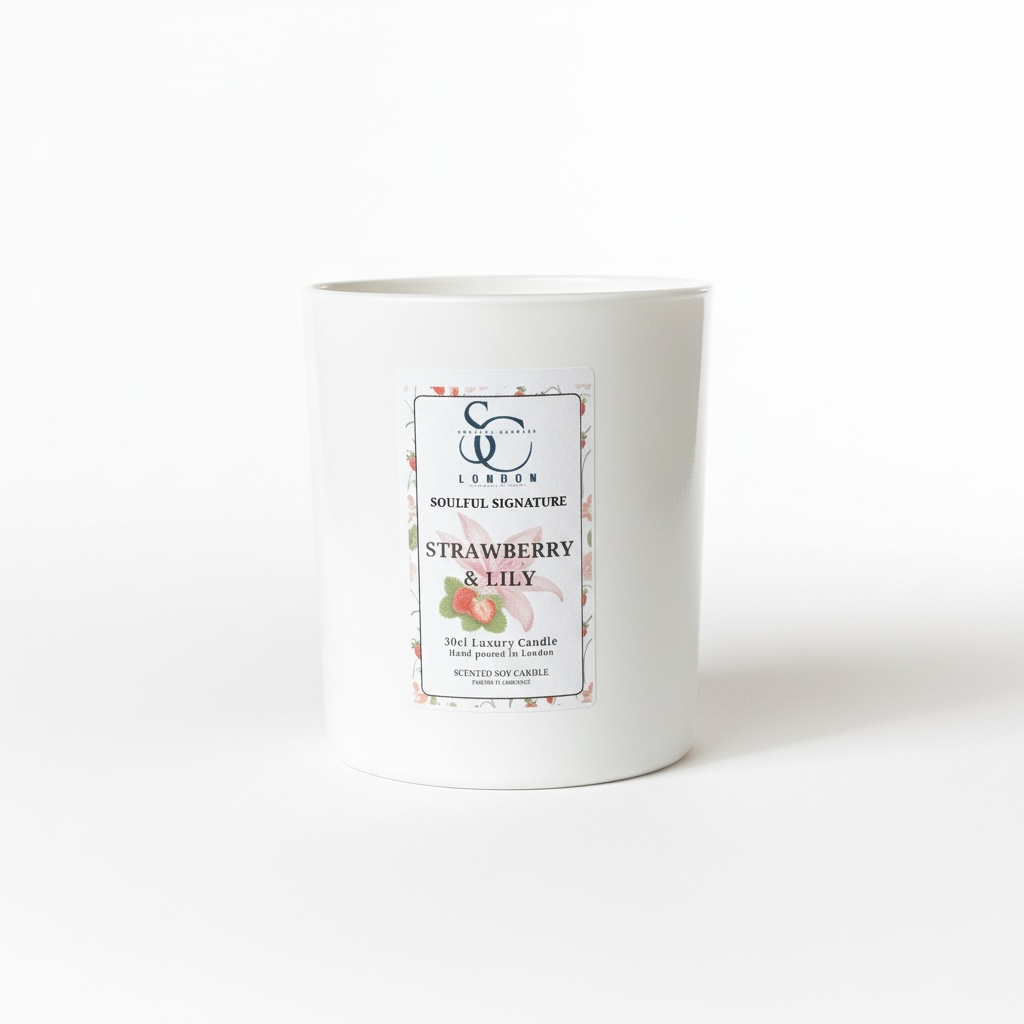 Strawberry & Lily – Luxury Soy Candle (30cl) Classic Look