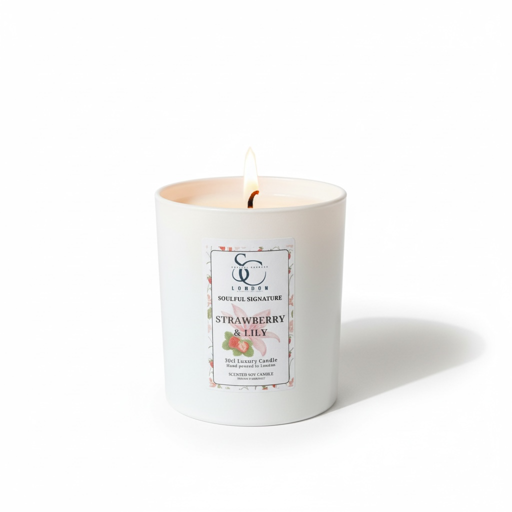 Strawberry & Lily – Luxury Soy Candle (30cl) Classic Look