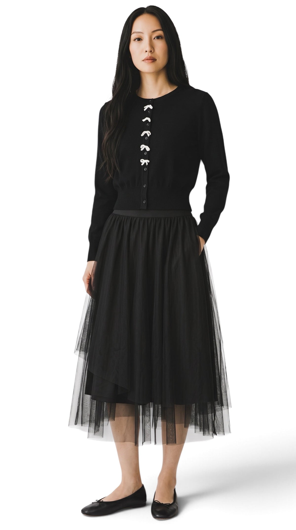 Bertin Tulle Midi Skirt