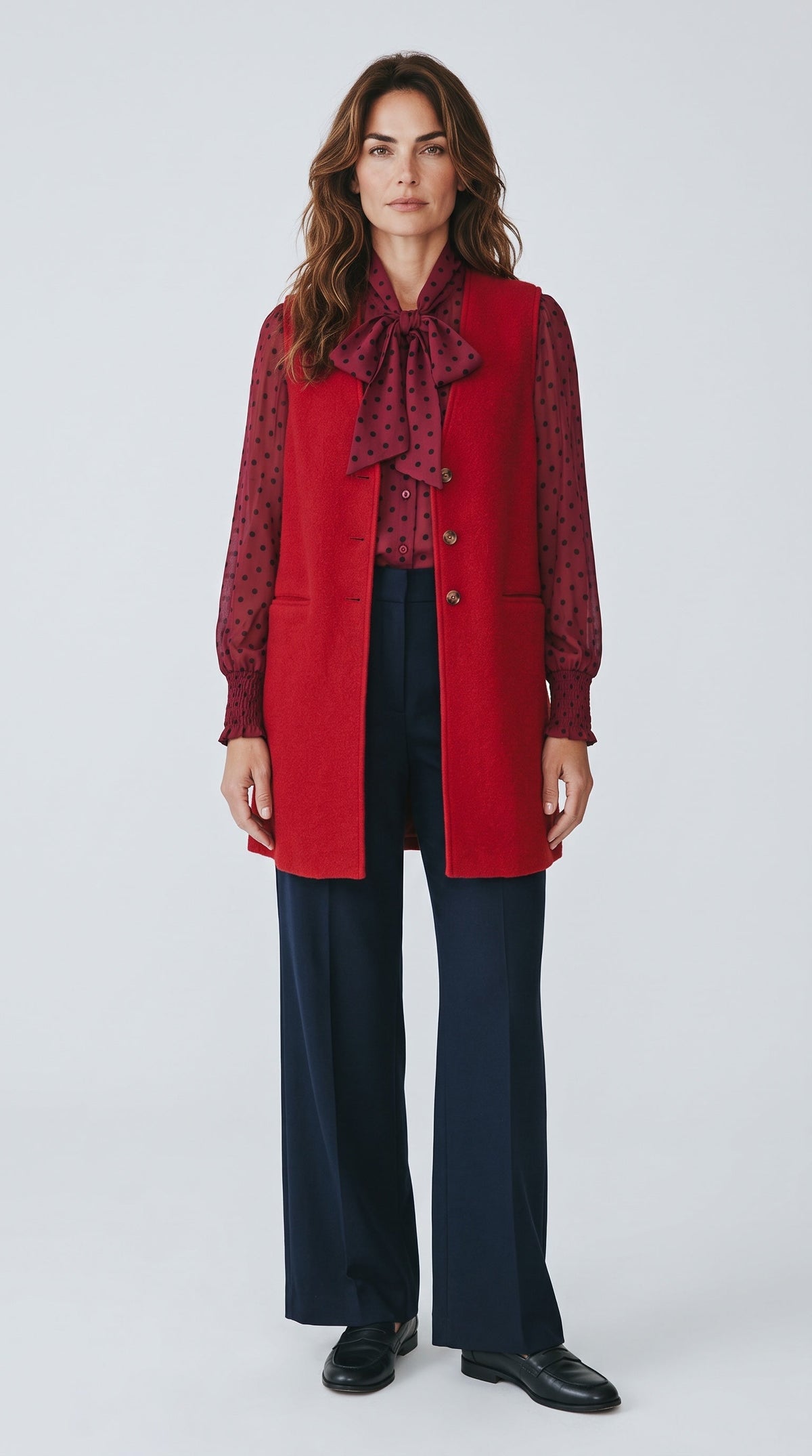 Cathel Borg Longline Waistcoat - Red