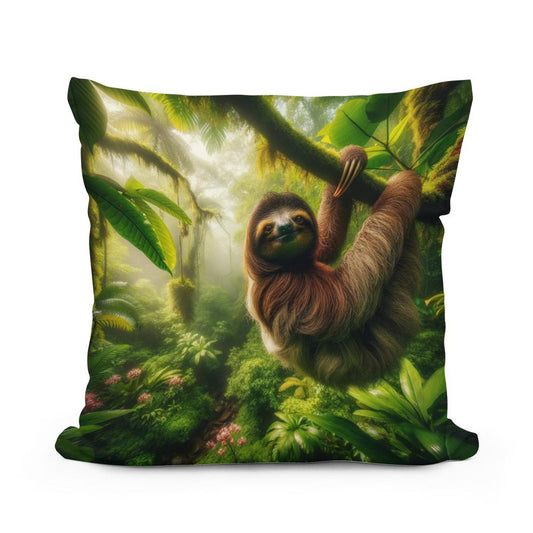 Tropical Sloth Cotton Cushion
