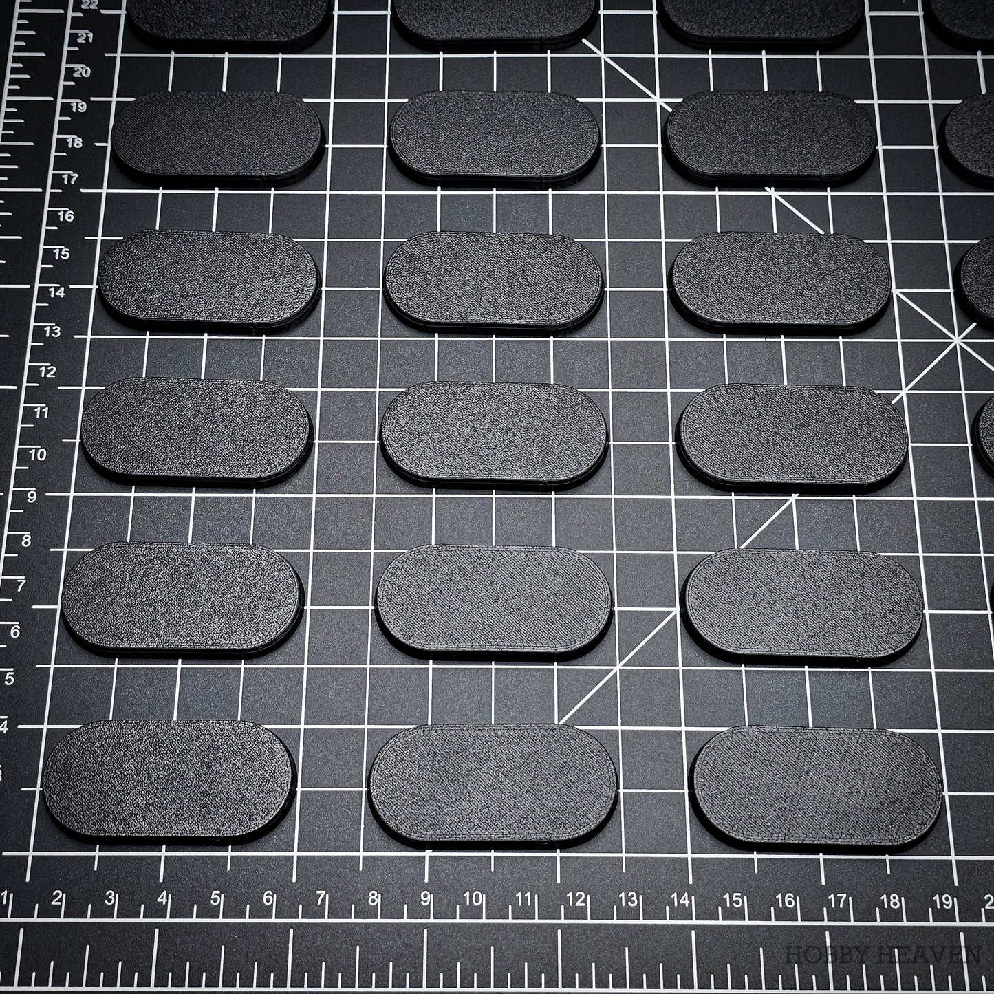 50x25mm Pill Plain Black Plastic Bases 3D Print