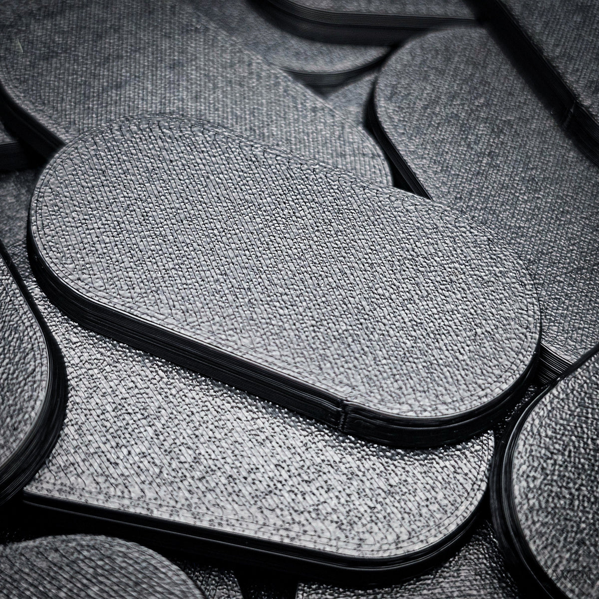 50x25mm Pill Plain Black Plastic Bases 3D Print