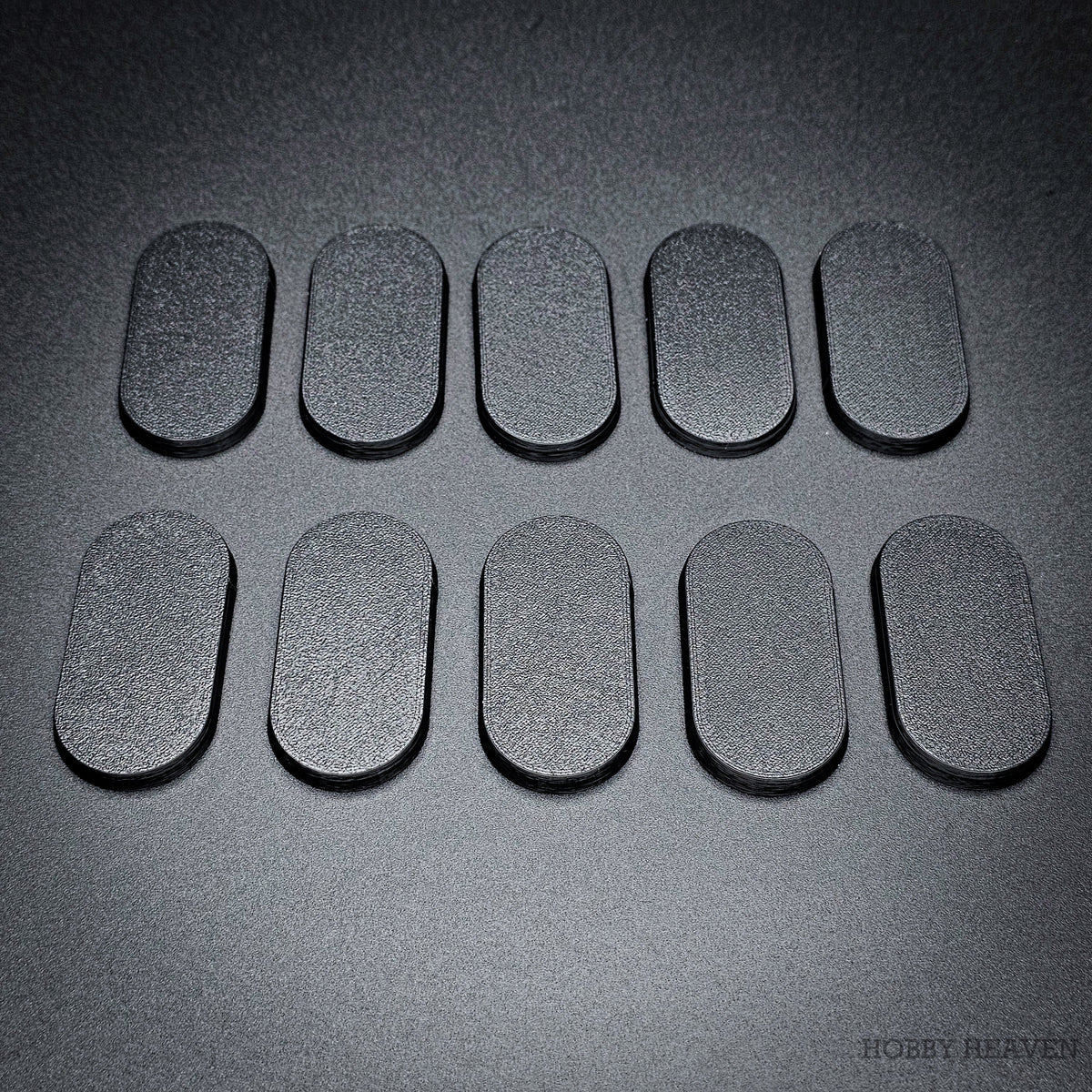 50x25mm Pill Plain Black Plastic Bases 3D Print