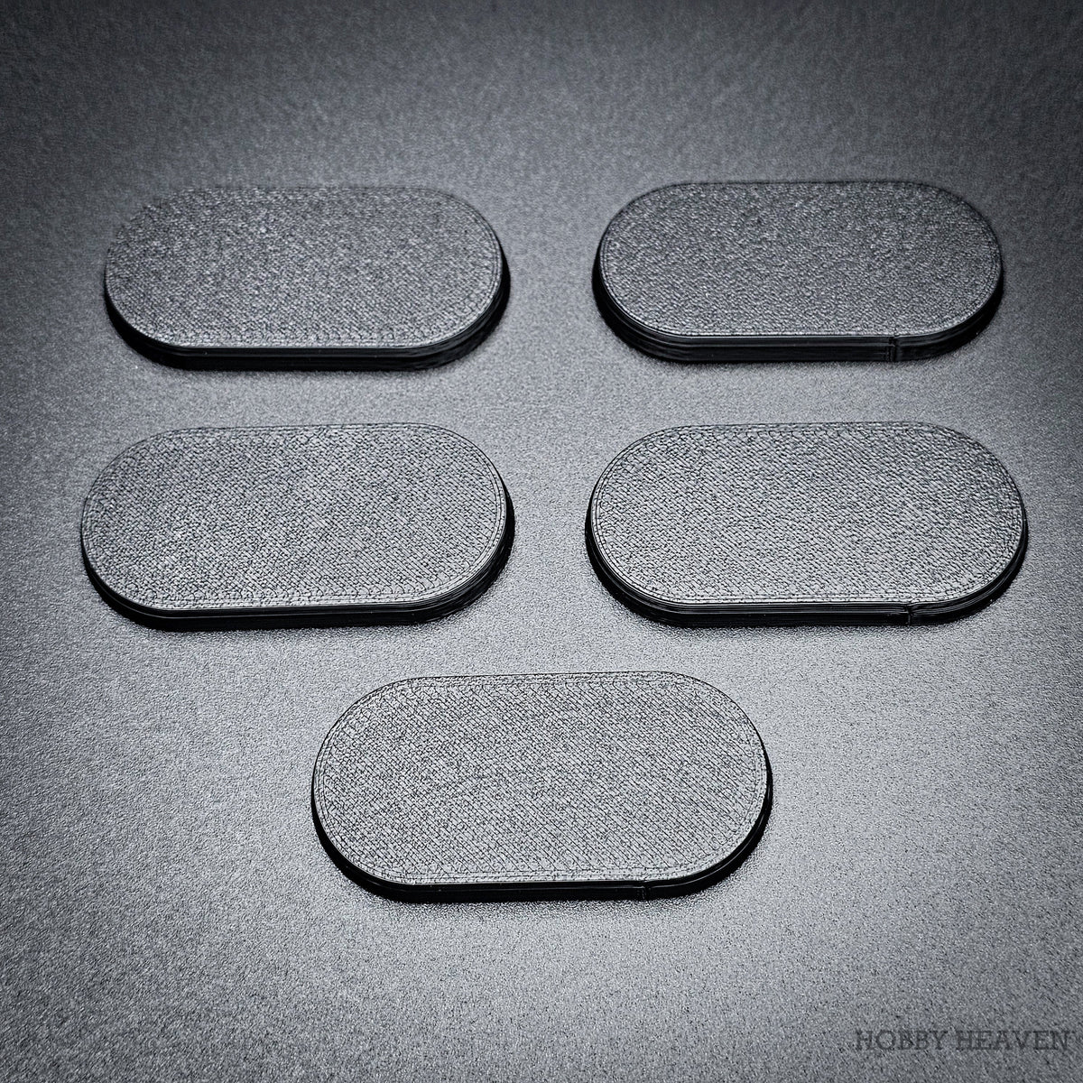 50x25mm Pill Plain Black Plastic Bases 3D Print