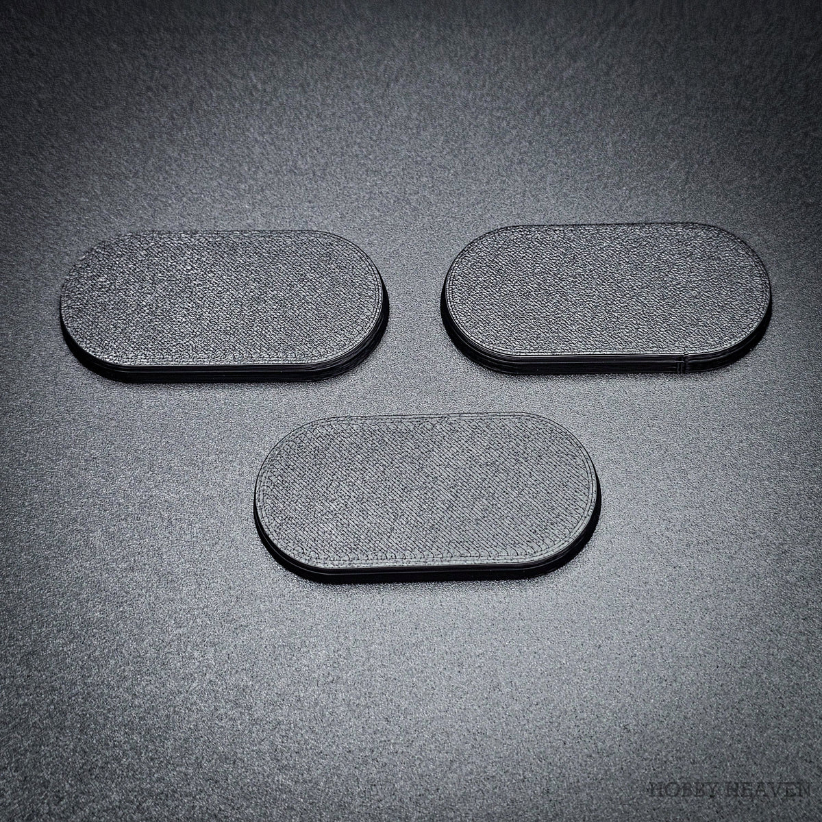 50x25mm Pill Plain Black Plastic Bases 3D Print