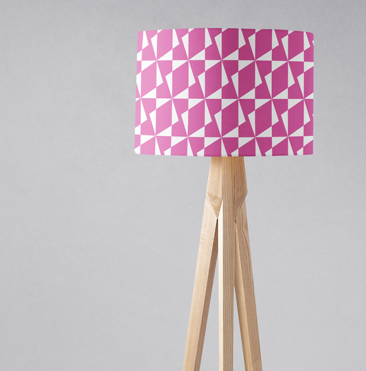Pink Retro Geometric Lampshade, Ceiling or Table Lamp Shade