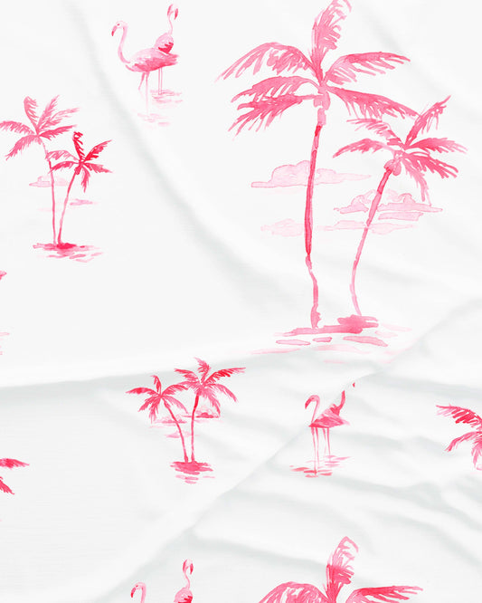 Girls Short Pyjamas - Pink Palms