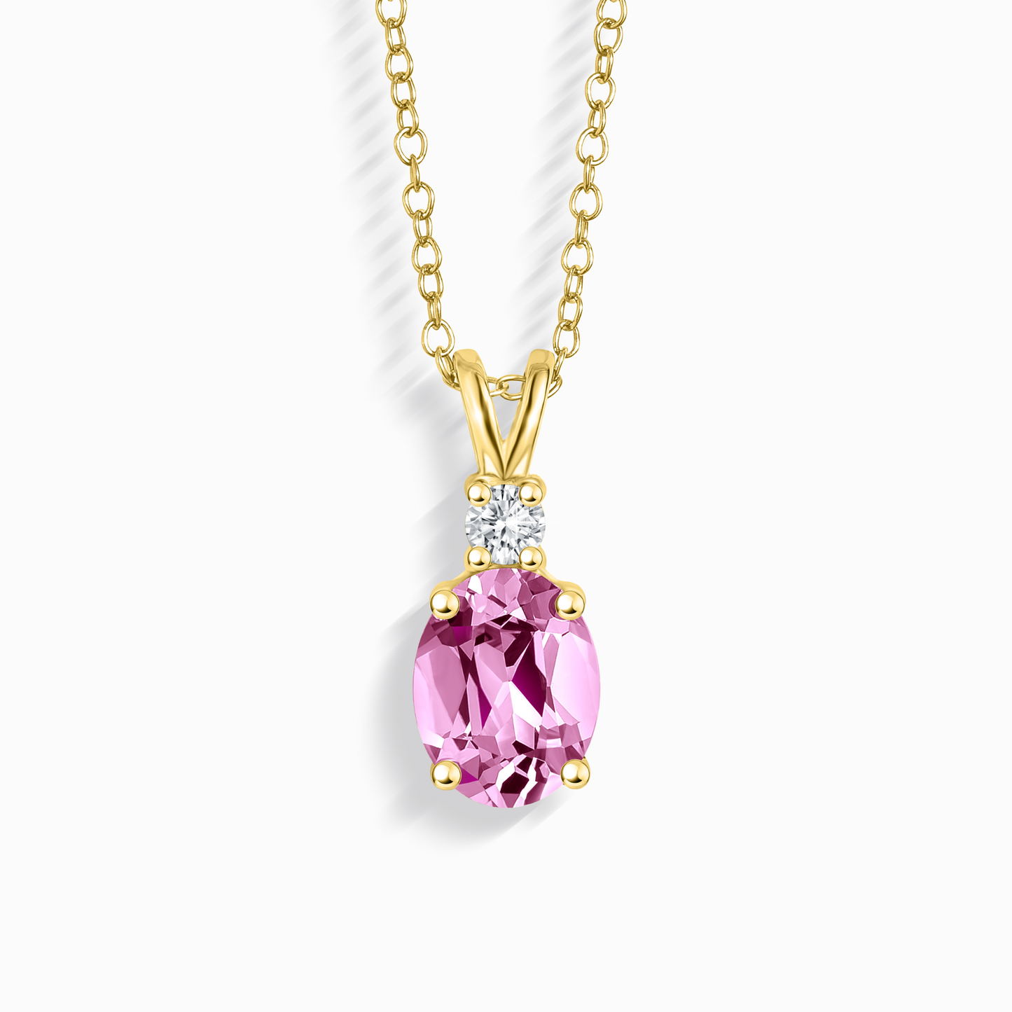 Pink Sapphire Pendant Necklace in 18k Gold Vermeil