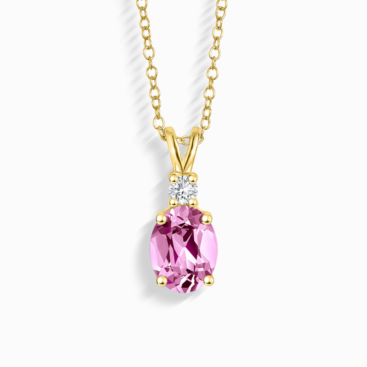 Pink Sapphire Pendant Necklace in 18k Gold Vermeil