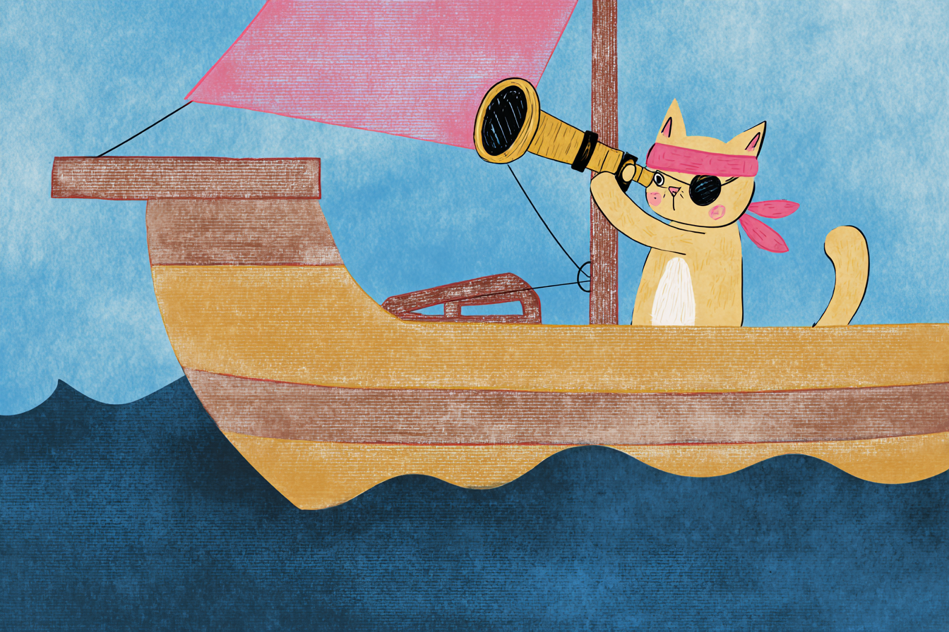 Pirate Cat's Adventure Canvas