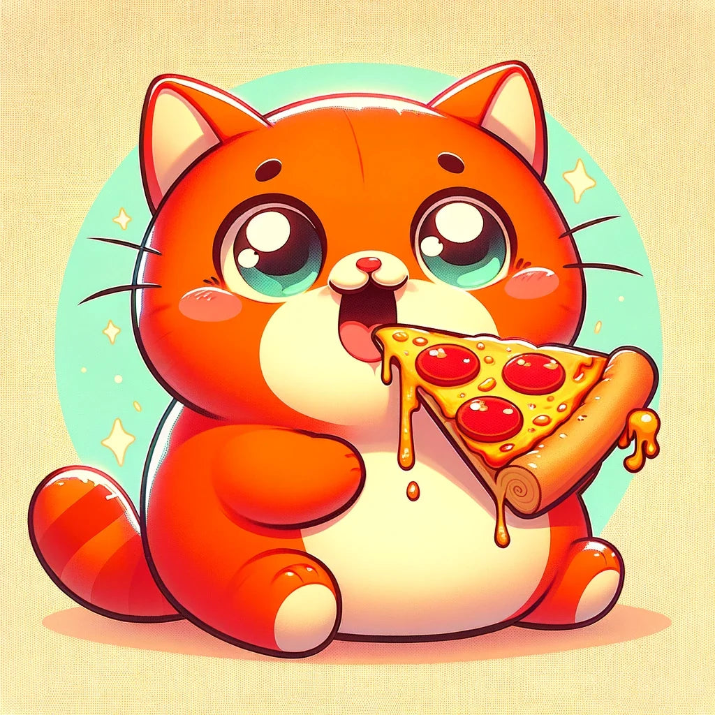 Pizza Loving Cat Canvas
