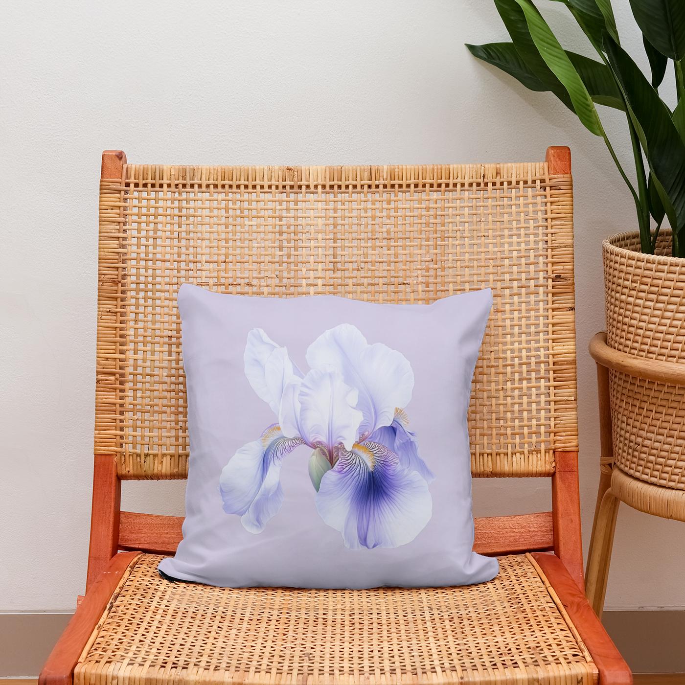 Elegant Iris Cotton Cushion