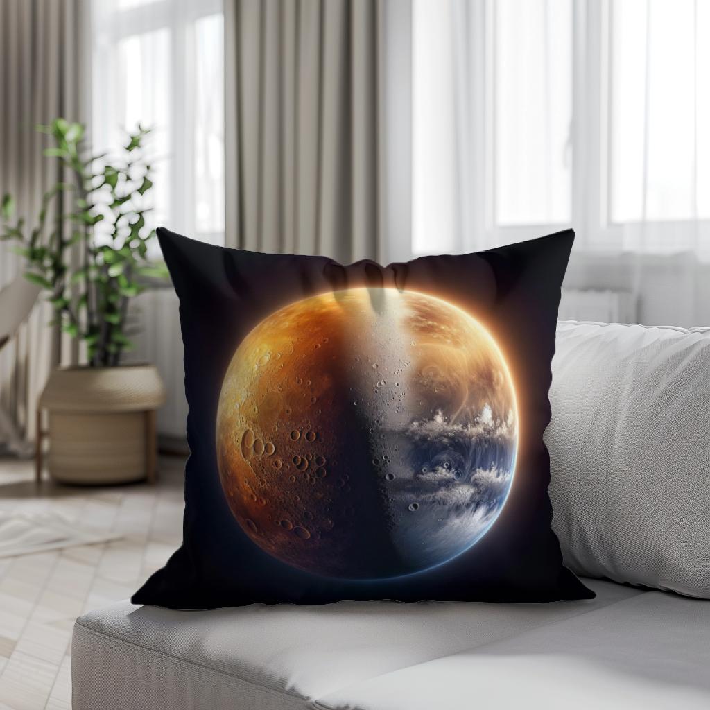 Mercury's Twilight Divide Cotton Cushion