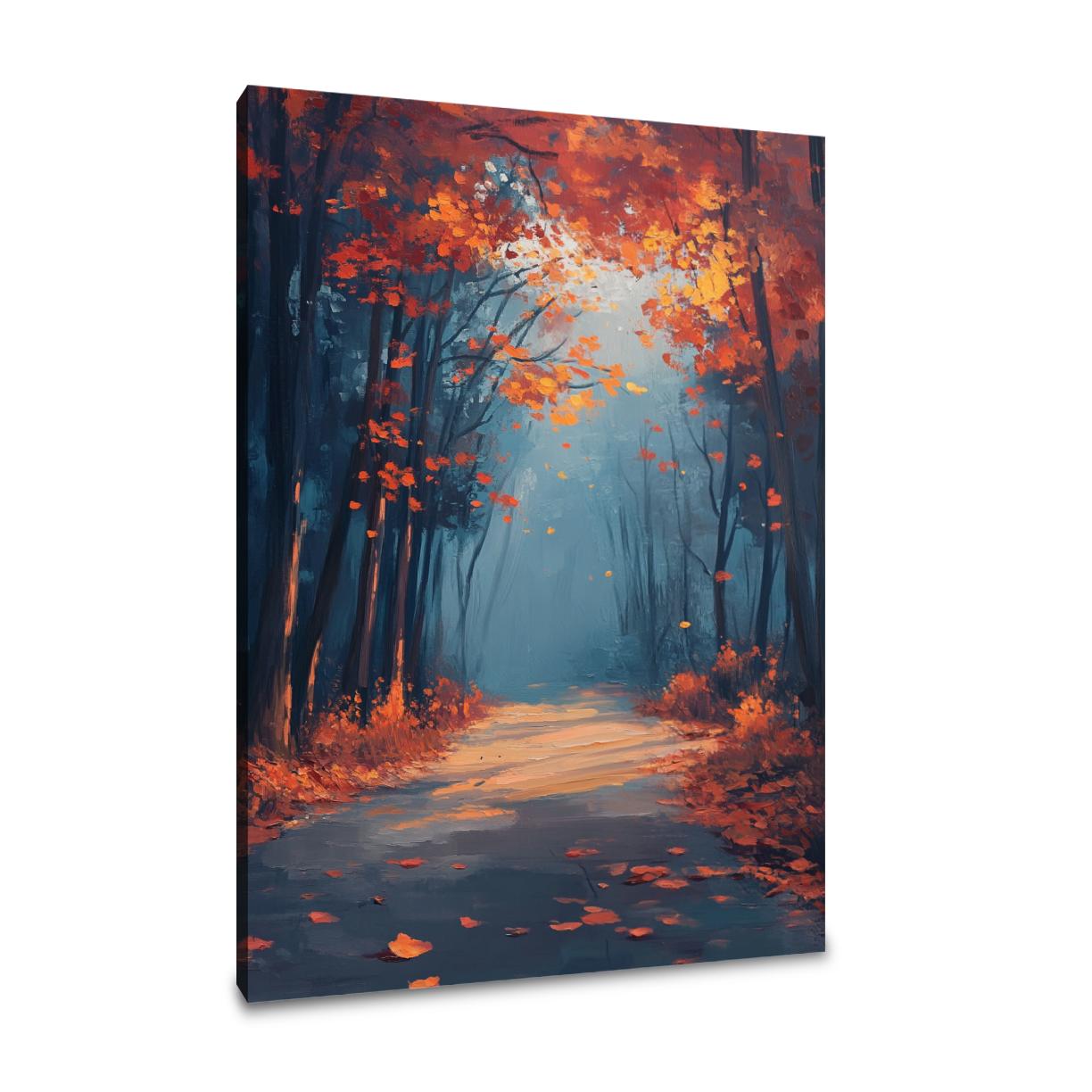 Twilight Autumn Leaves Canvas