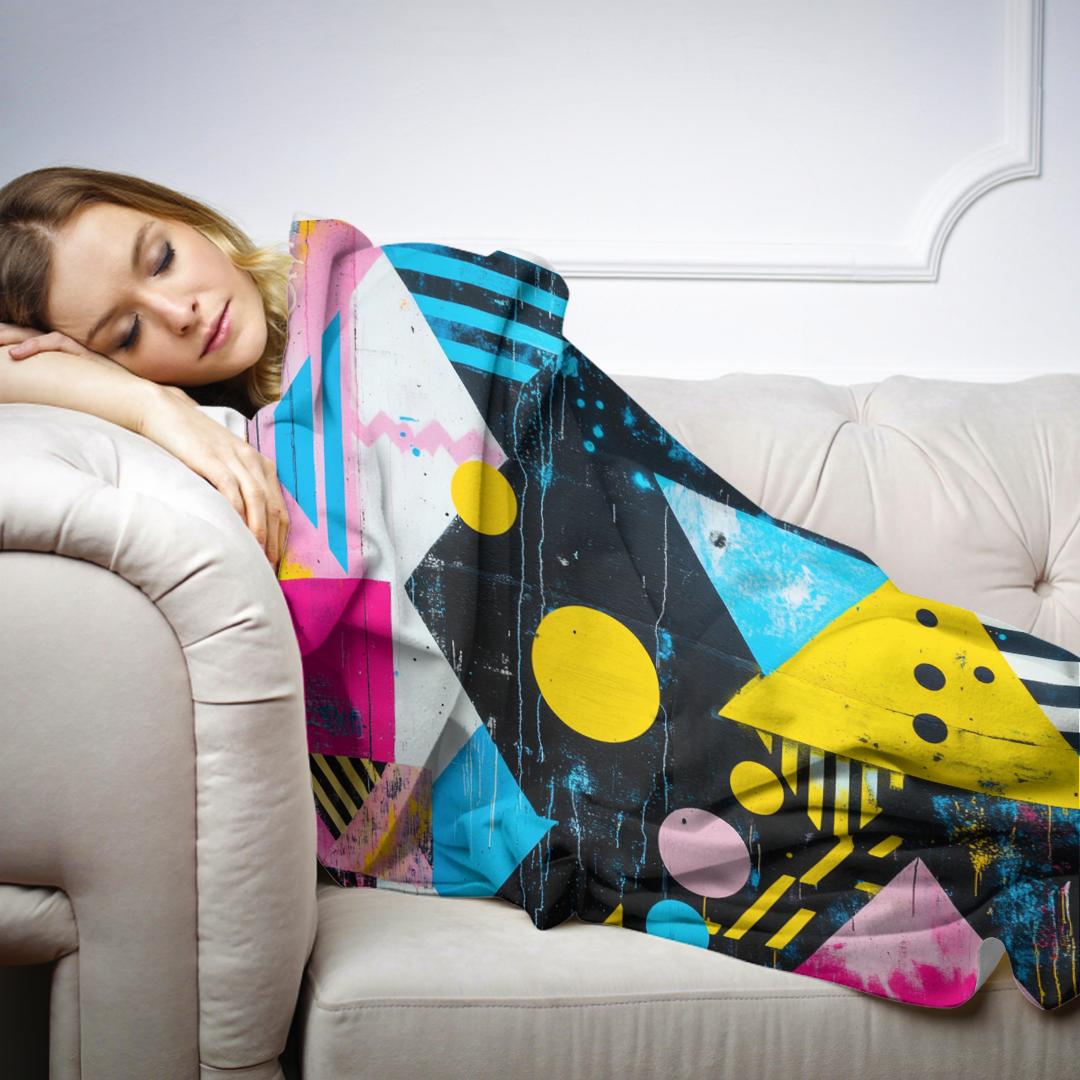 Geometric Graffiti Blanket