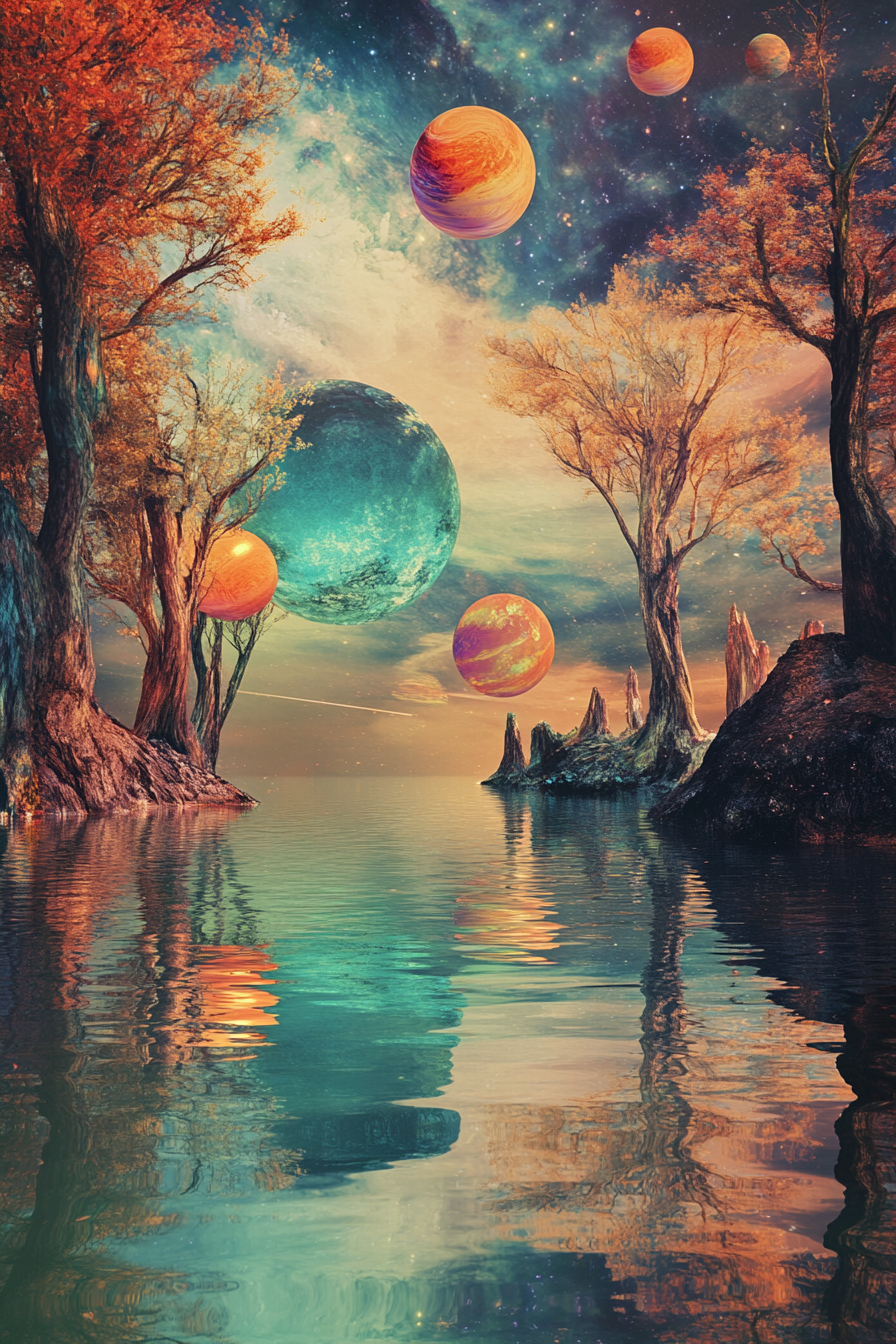 Planetary Leaves Canvas