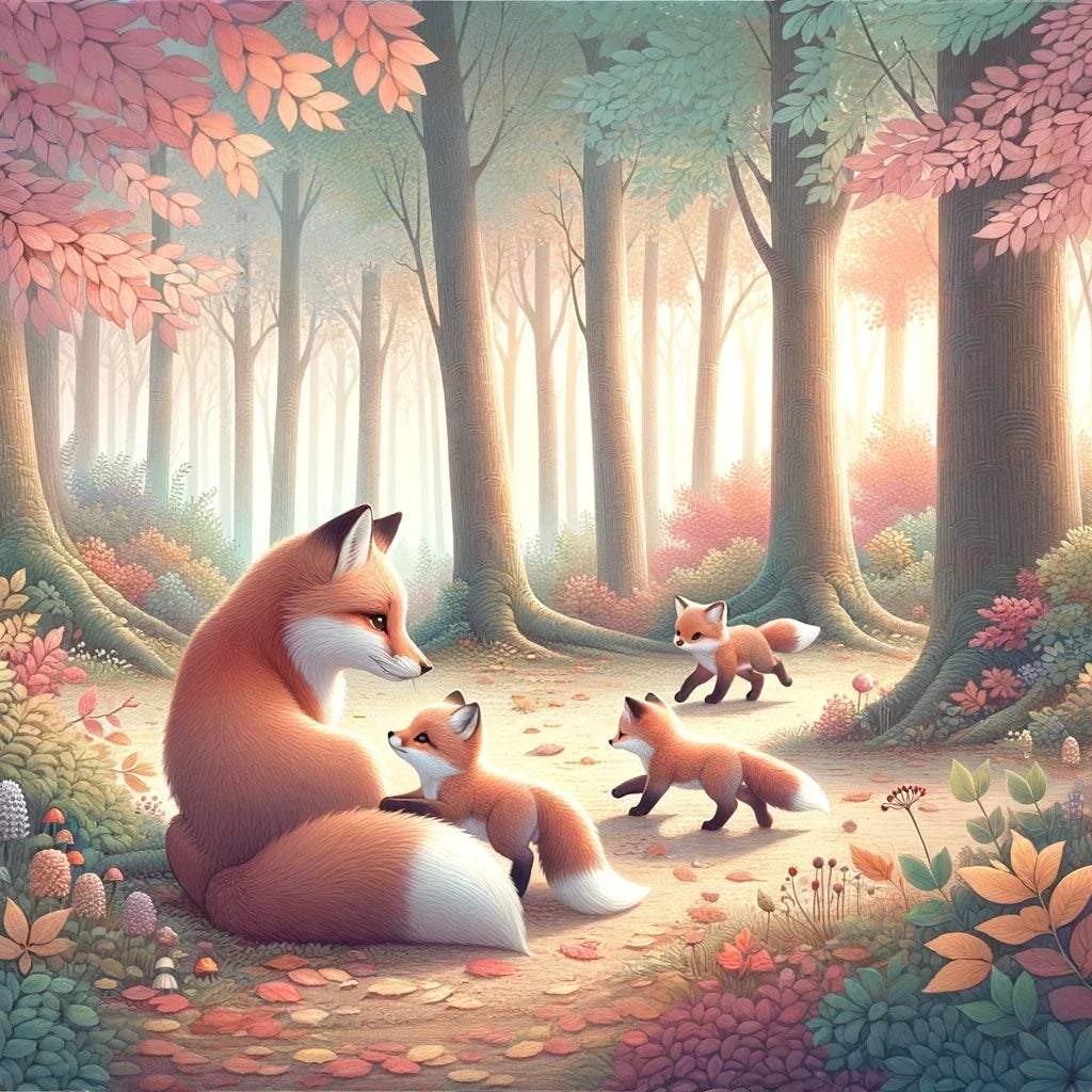 Playful Foxes Canvas