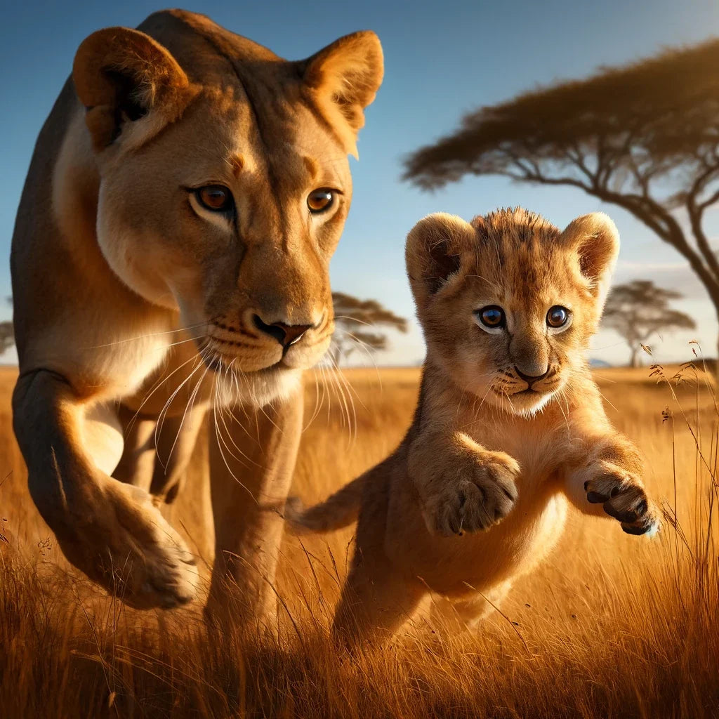 Playful Lions Canvas
