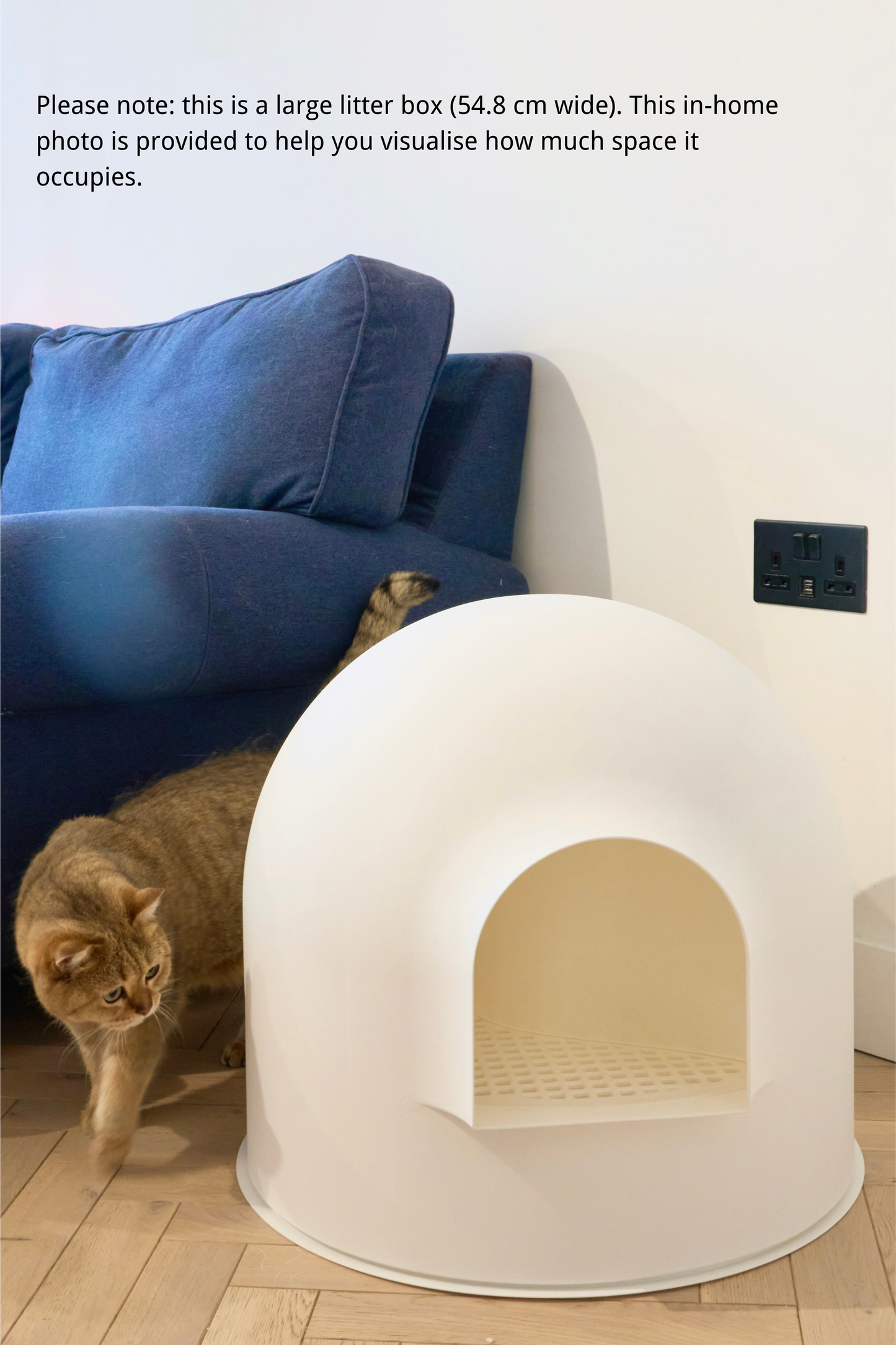 Snow Dome Cat Litter Box with Litter Leakage Guard and Dog Proof Design