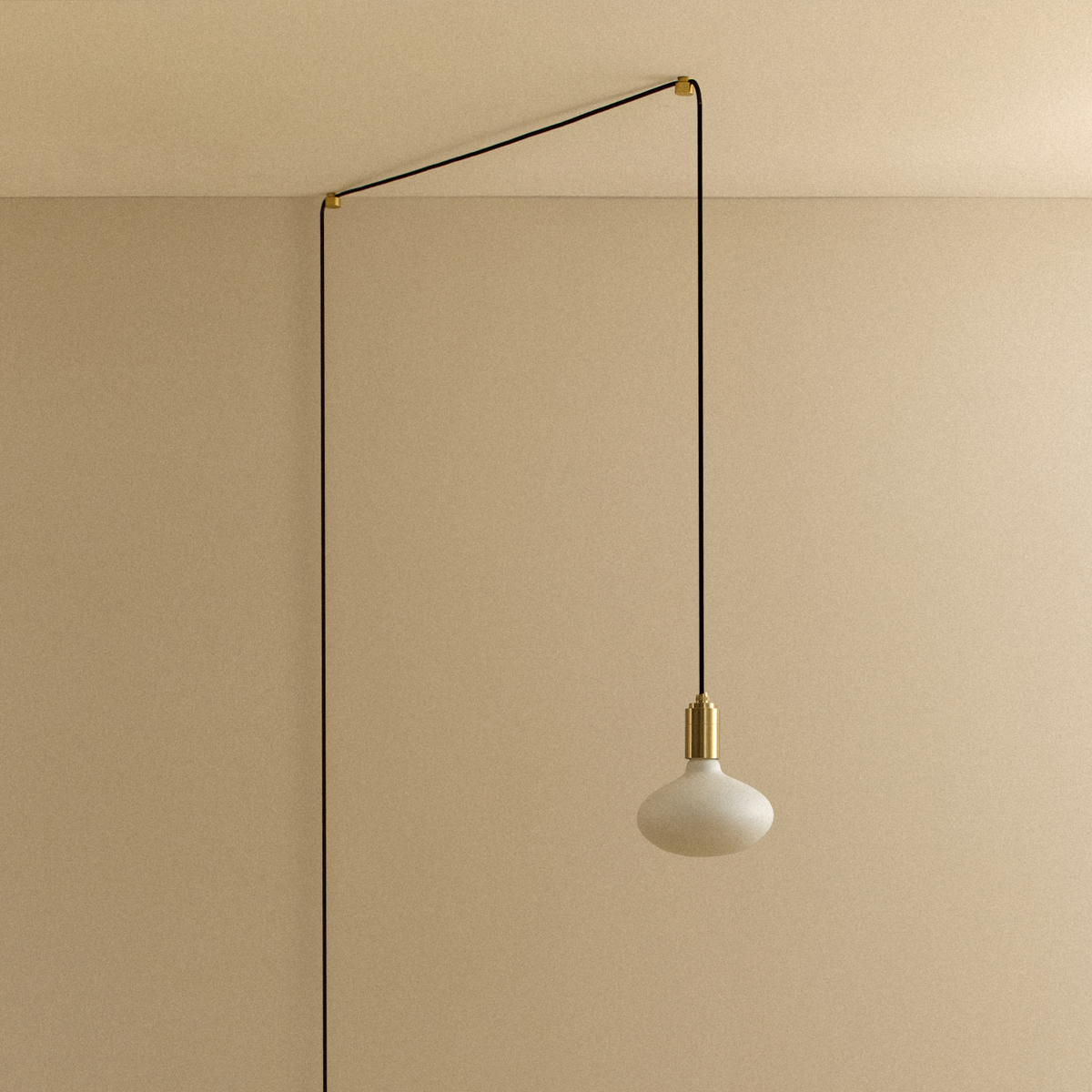 Oval Dim-to-Warm Plug-In Pendant in Brass