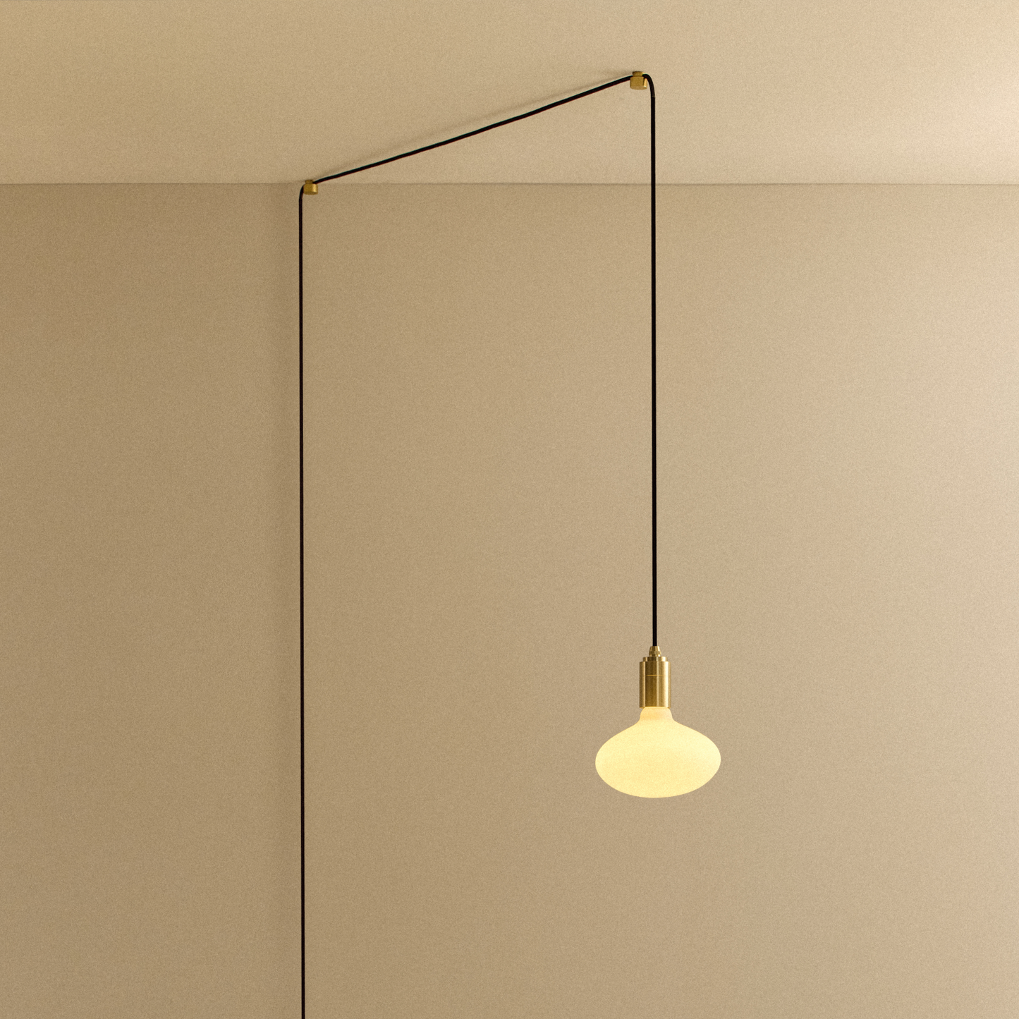 Oval Dim-to-Warm Plug-In Pendant in Brass