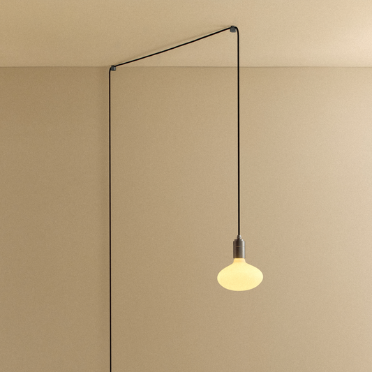 Oval Dim-to-Warm Plug-In Pendant in Graphite