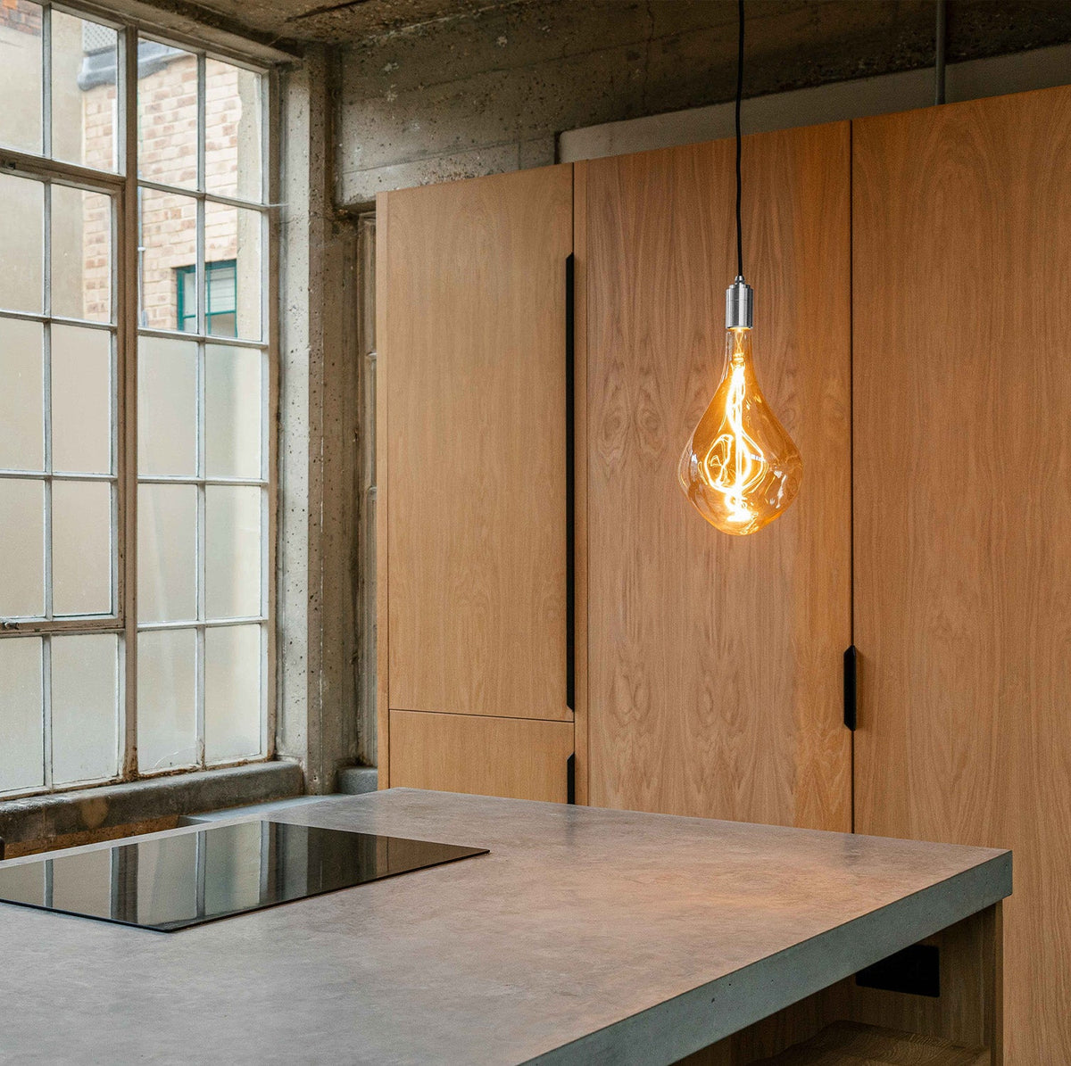 Voronoi III Plug-In Pendant in Stainless Steel