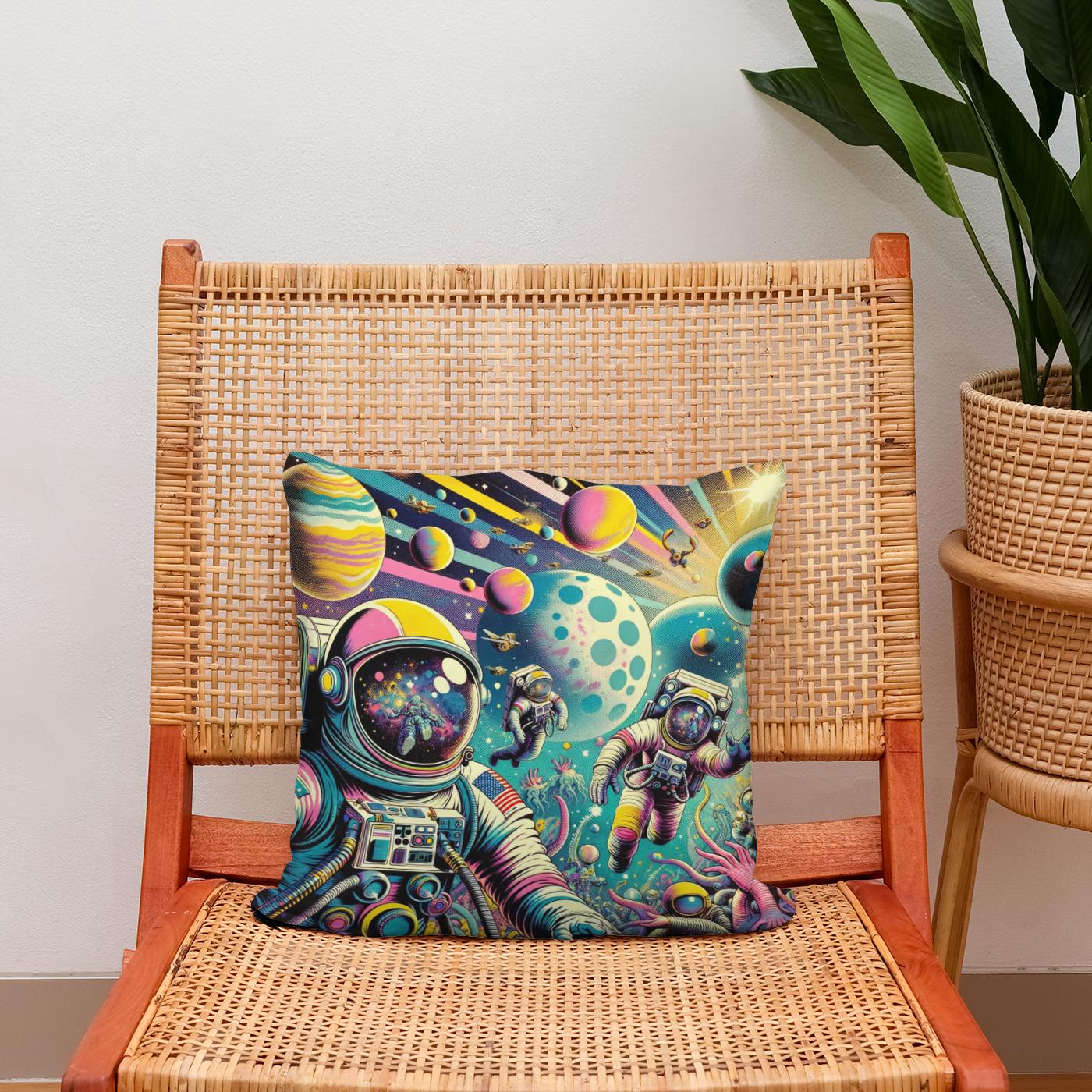 Cosmic Pop Odyssey Cotton Cushion