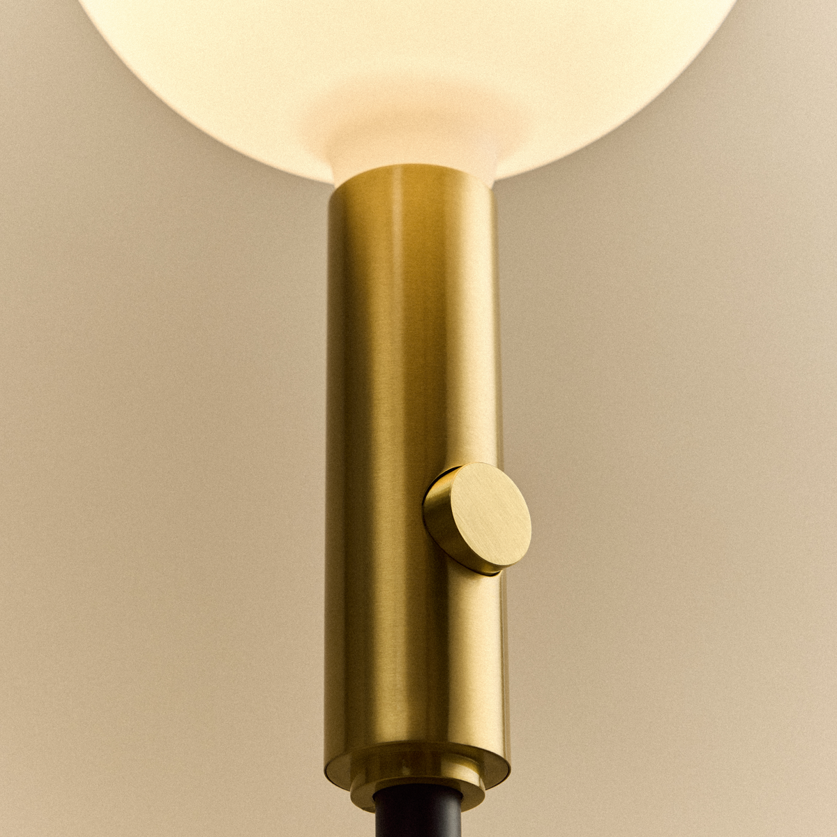 Poise Adjustable Floor Lamp in Brass + Sphere V