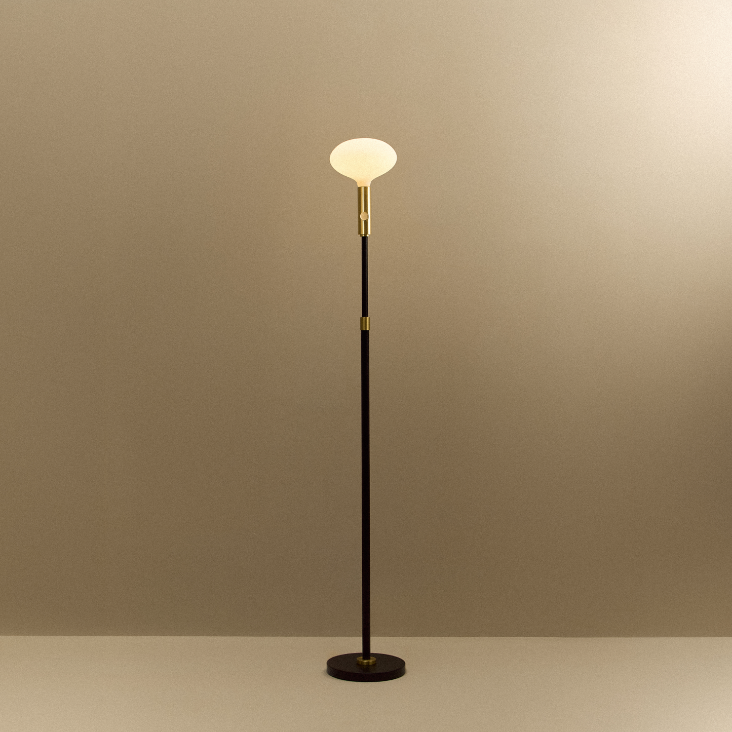 Poise Adjustable Floor Lamp in Brass + Oval II
