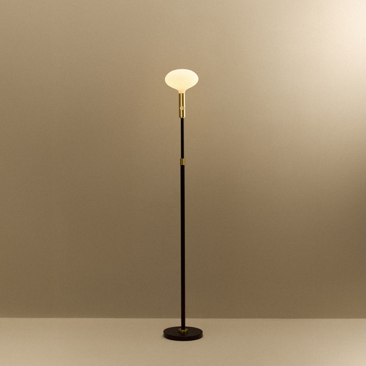 Poise Adjustable Floor Lamp in Brass + Oval II