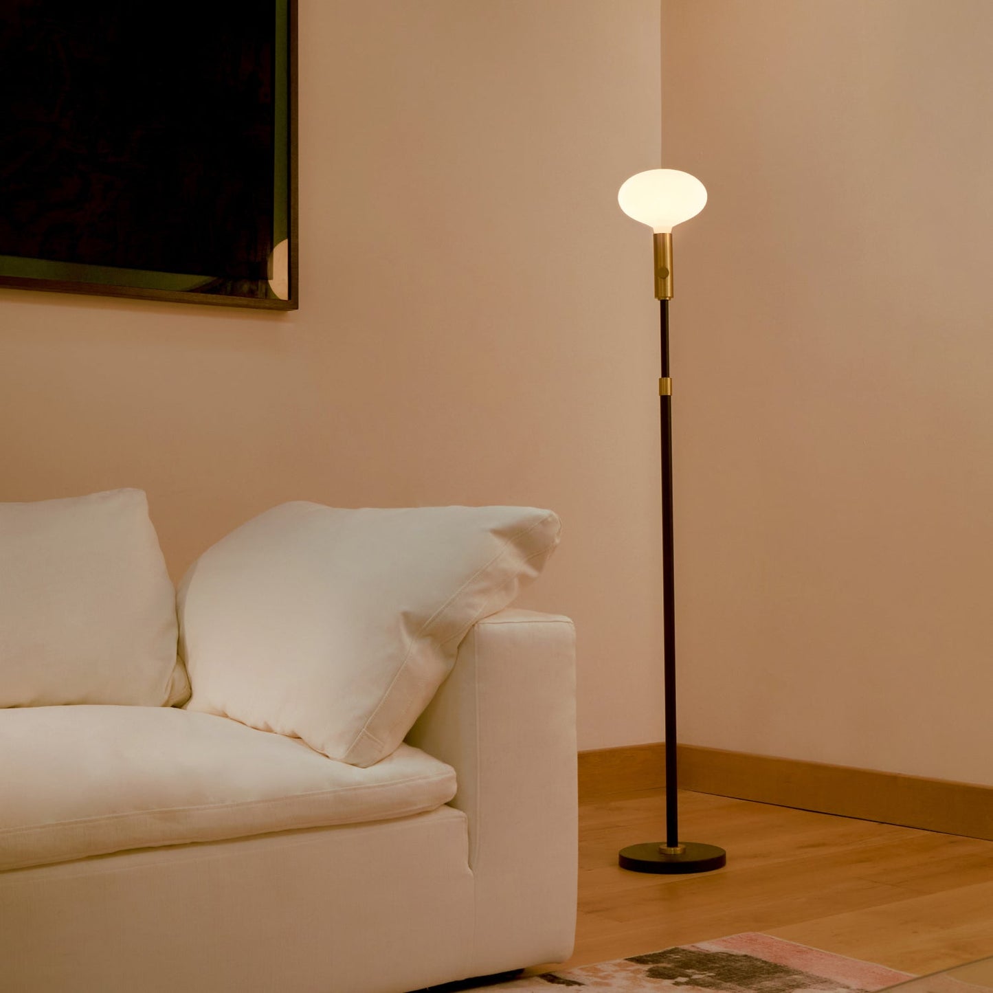 Poise Adjustable Floor Lamp in Brass + Oval II