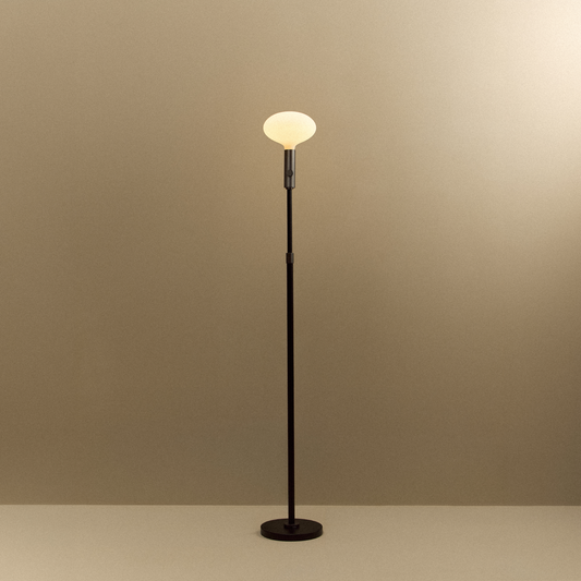Poise Adjustable Floor Lamp in Graphite + Oval II
