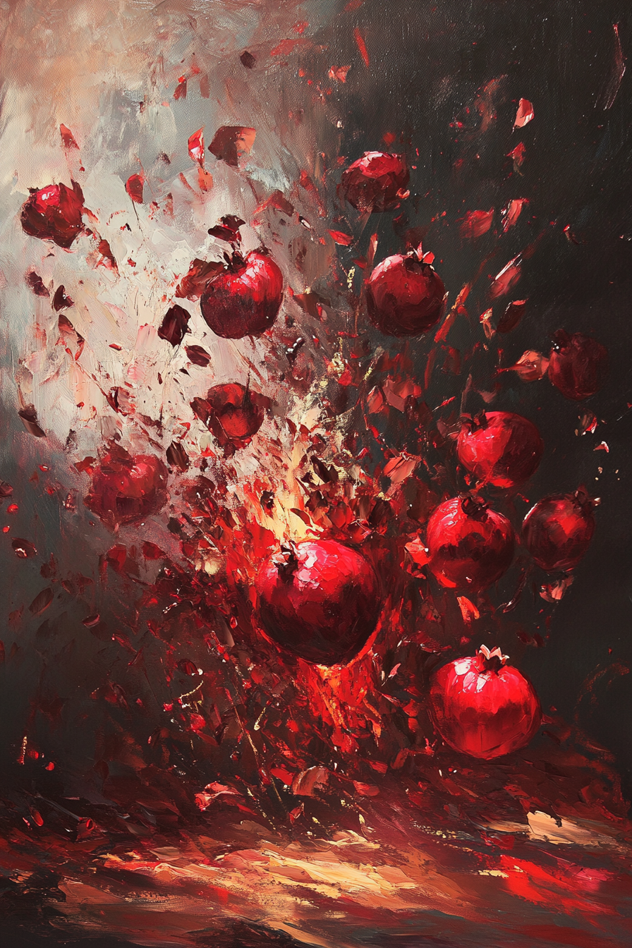 Pomegranate Burst Canvas