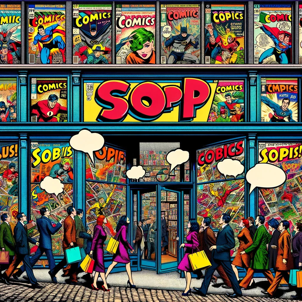 Pop Art Comics Hub Cotton Cushion