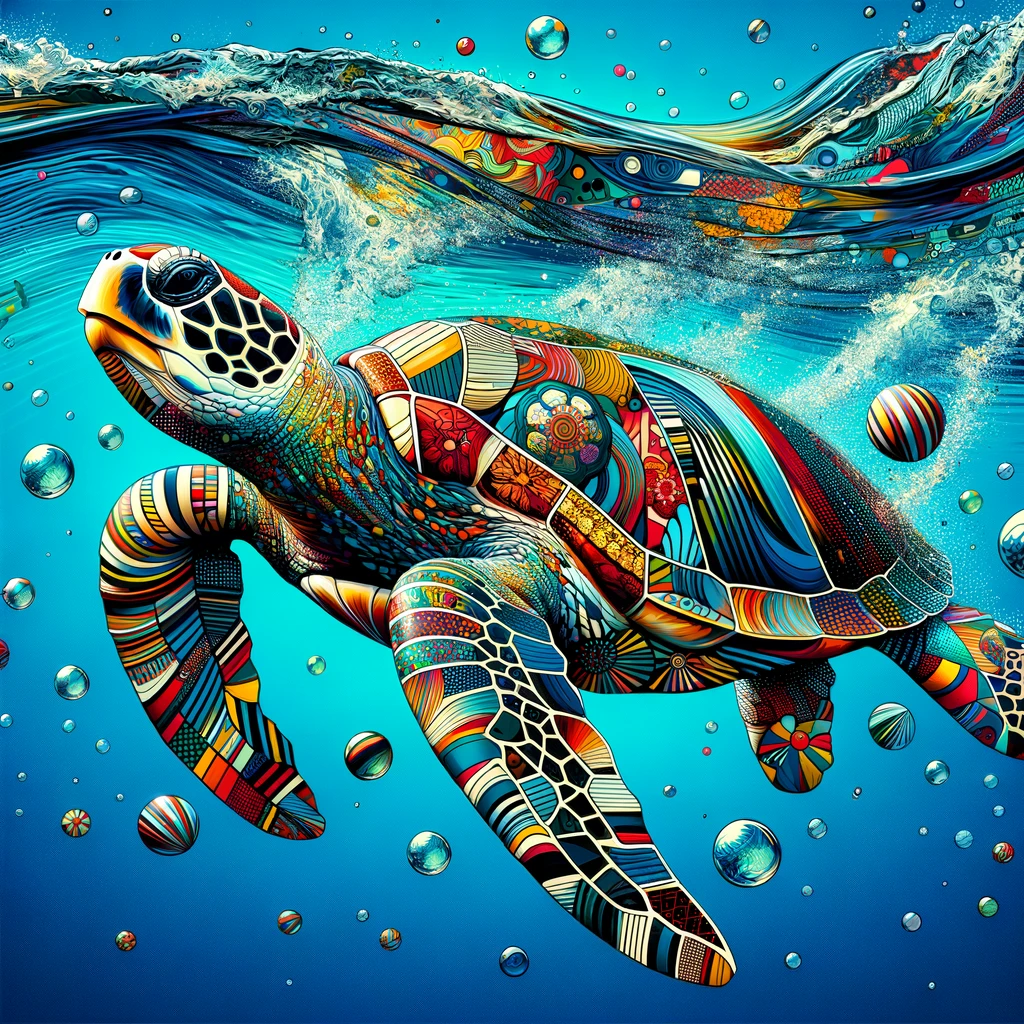Pop Sea Turtles Cotton Cushion
