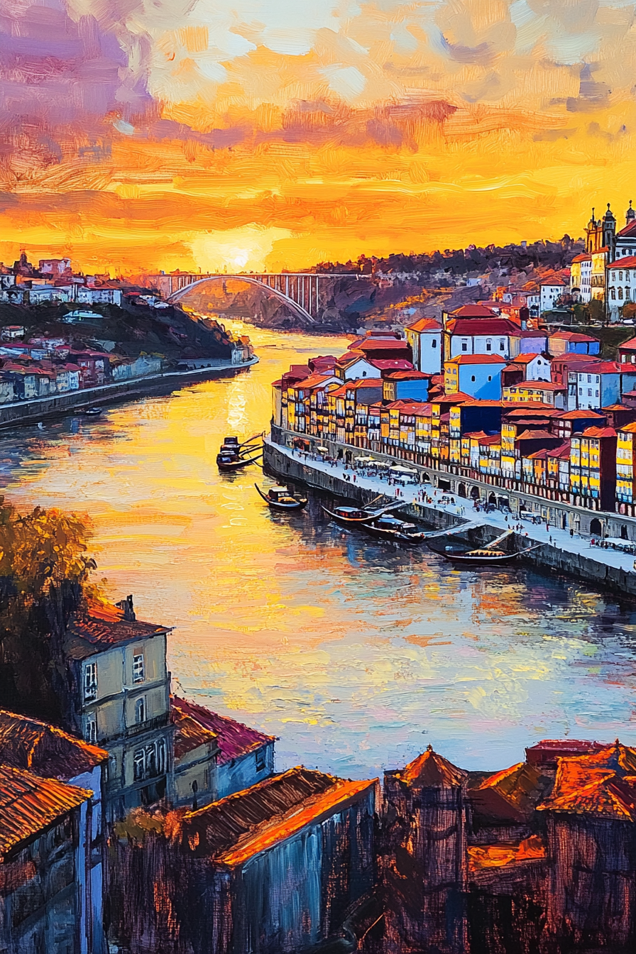 Porto Sunset Reflections Canvas