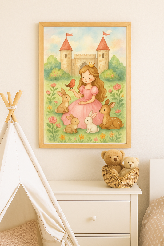 Princess Meadow – Bunny Friends Fairytale Wall Art for Girls