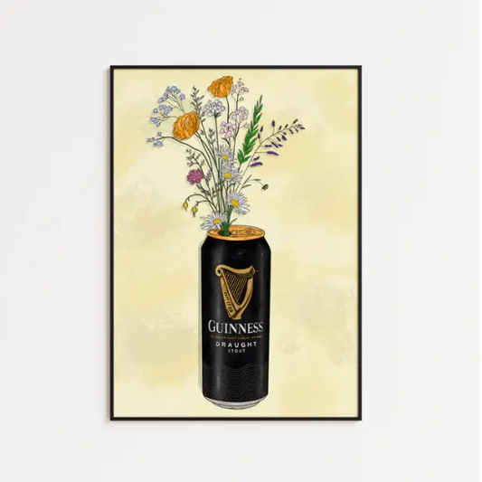 Guinness & Flowers - A5 Print