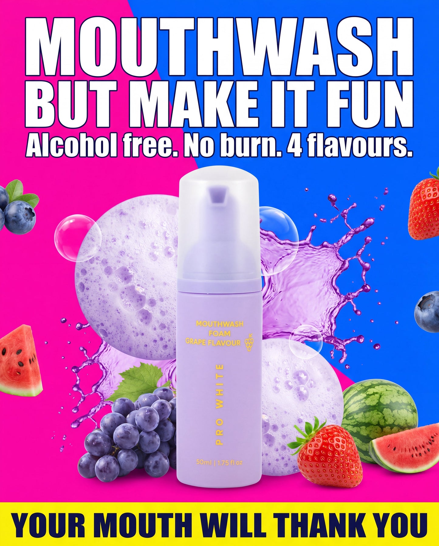 Flavoured Mouthwash Foam