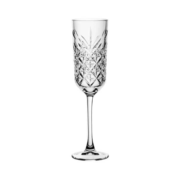 Timeless Vintage Glass Flutes - 170ml - Set of 6