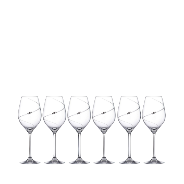 Diamante Wine Glasses - Set of 6 - In Gift Box