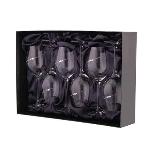 Diamante Wine Glasses - Set of 6 - In Gift Box