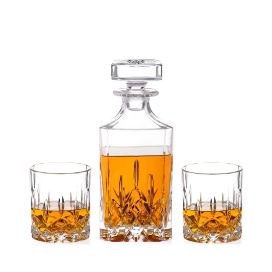 Dorchester Crystal Whisky Decanter Set – 3 Pieces
