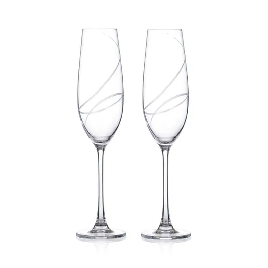 Crystalite Champagne Flutes – Pair Set in Gift Box