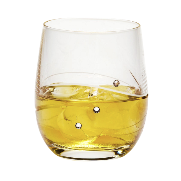 Diamante Whisky Tumbler with Spiral Design Cut - 180ml